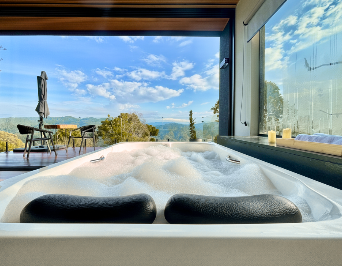 banheira hidromassagem com vista